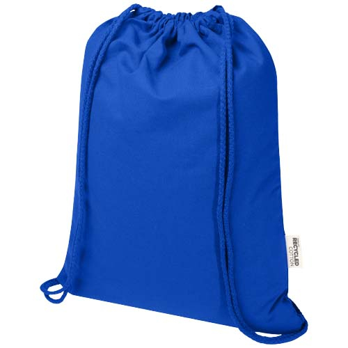 Sac publicitaire 140g en coton recyclé avec cordon Oregon Blend Bleu royal